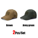 1/2pcs New Men Camouflage Baseball Cap Breathable Sunscreen Hat Outdoor Sports Hunting Hiking Camping Beach Fishing Sun Hat